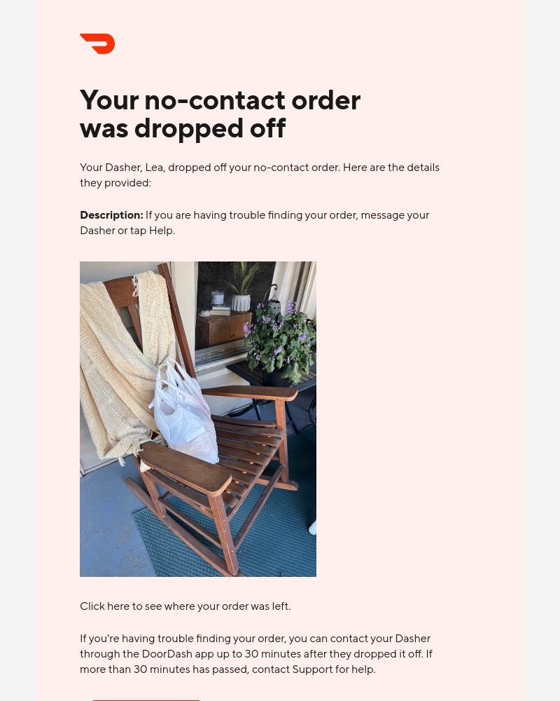  - Details of your no-contact delivery from The Little India Restaurant