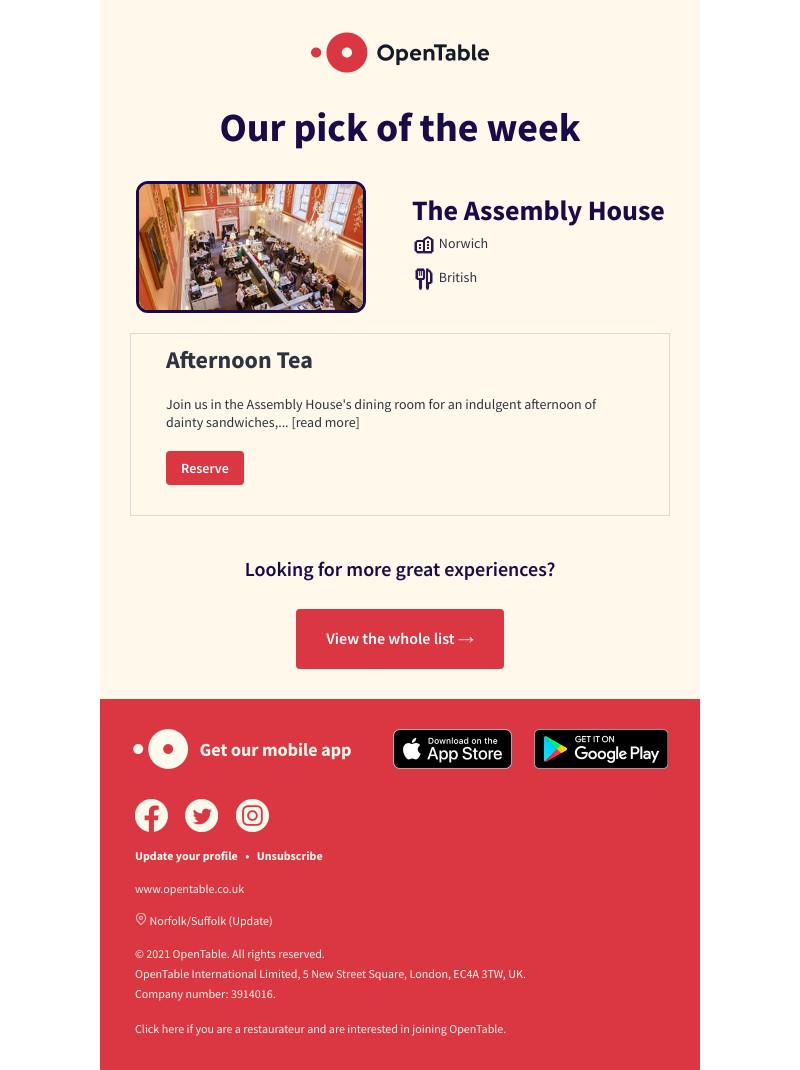 OpenTable - The Assembly House: Afternoon Tea