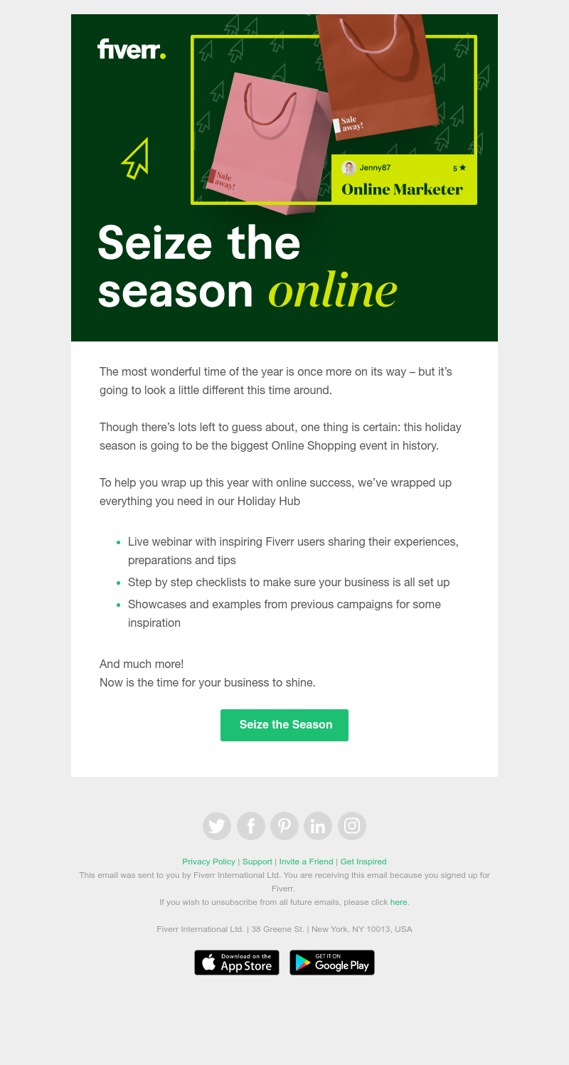 Fiverr - Tis the season of online opportunity.