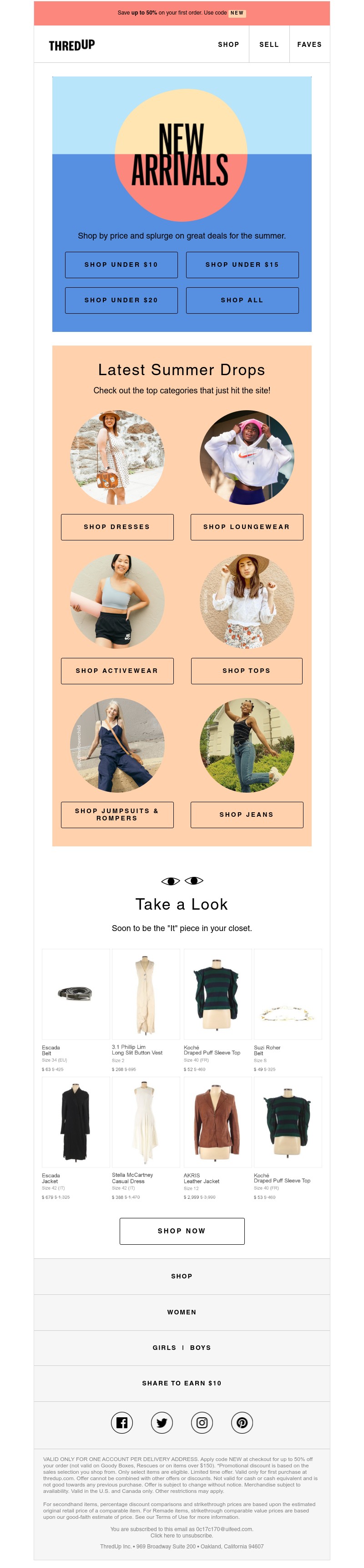 thredUP - UNDER $20: New arrivals for summer!