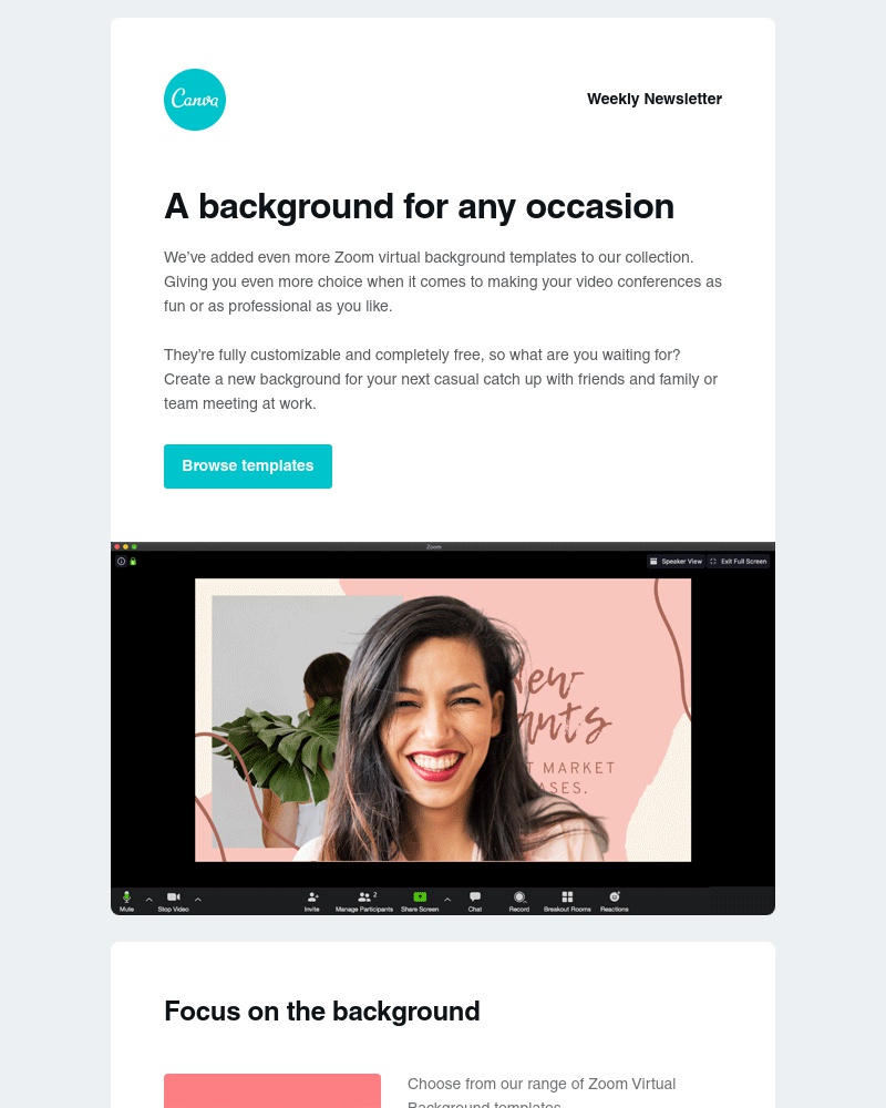 Canva - Did somebody say new Zoom virtual backgrounds?