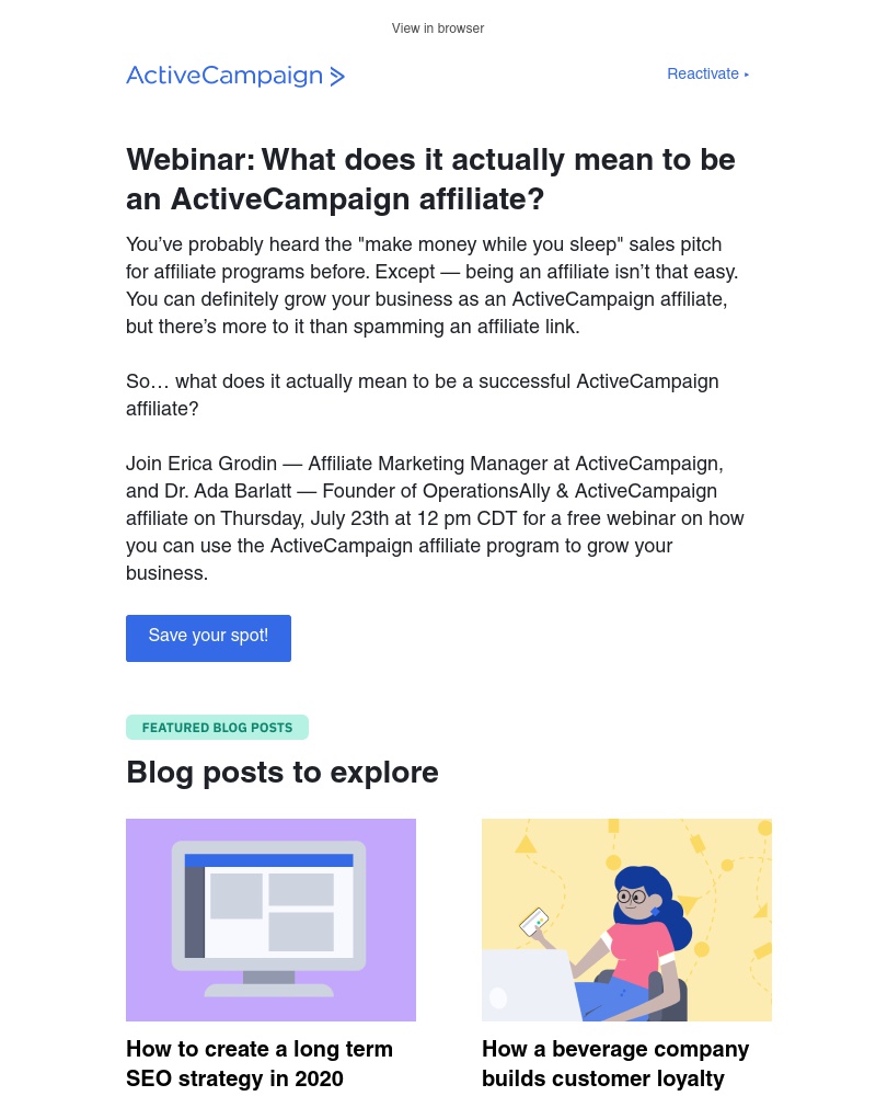  - Did you know you can get your own ActiveCampaign affiliate link?