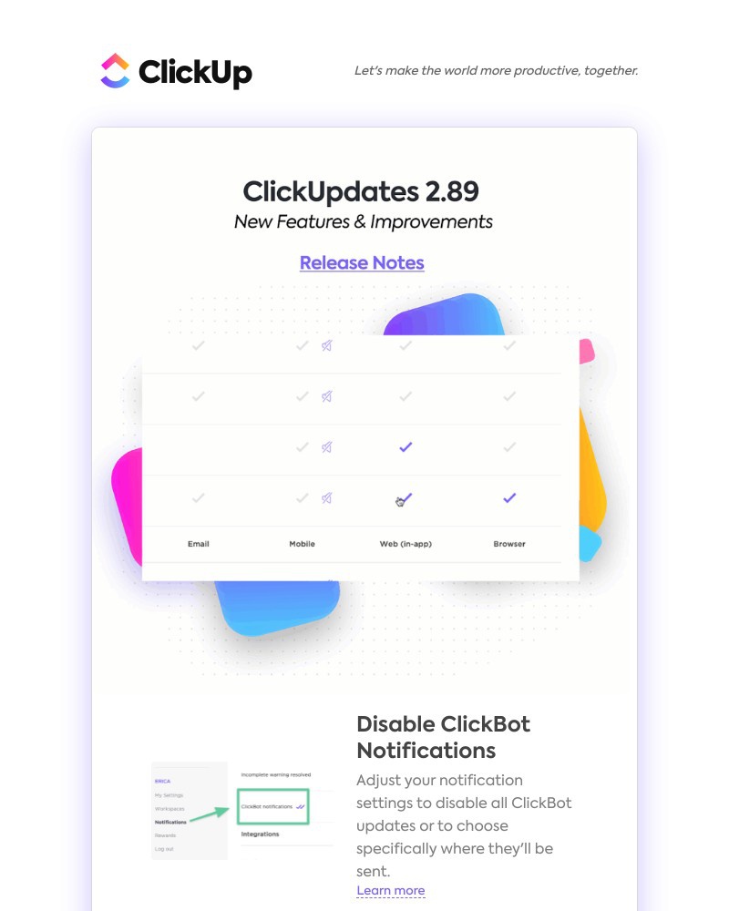 ClickUp - Disable ClickBot Notifications, Milestones with Durations in Gantt View, ➕ more!