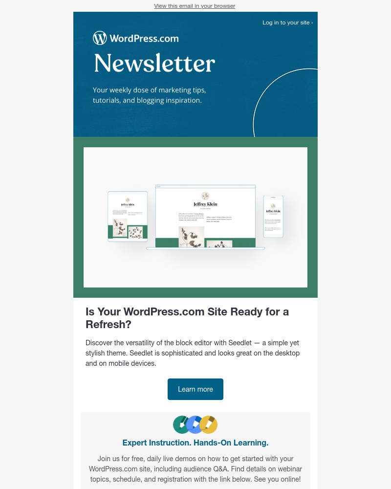 WordPress - Discover a new theme, fully powered by the block editor