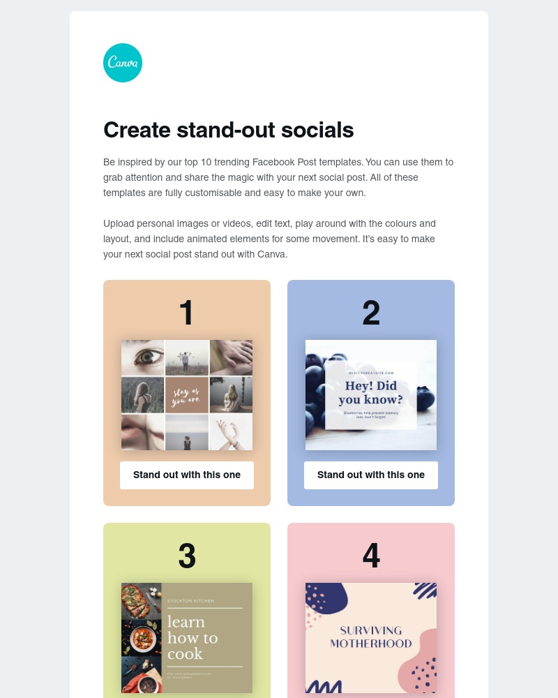 Canva -      Discover UK’s Top 10 Facebook Post templates