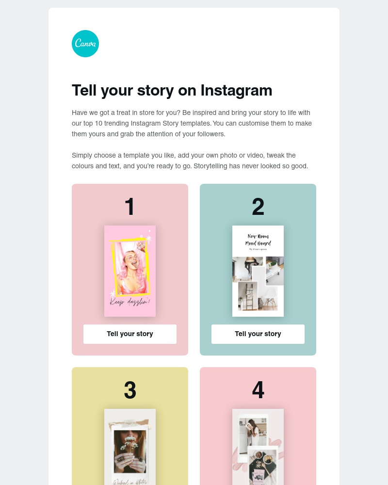 Canva -      Discover UK’s Top 10 Instagram Story templates