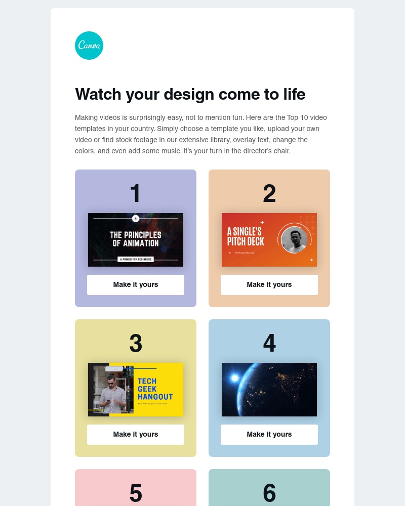 Canva -      Discover UK’s Top 10 video templates