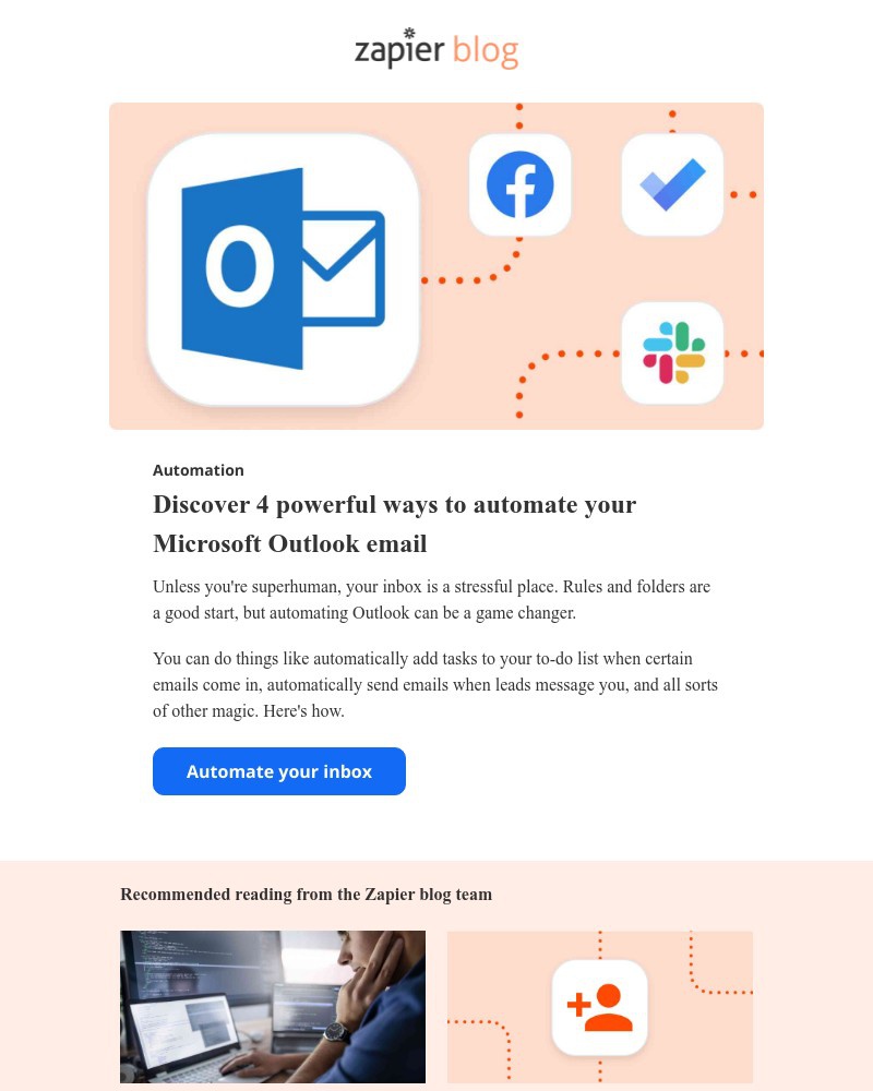Zapier - Do more with Microsoft Outlook email