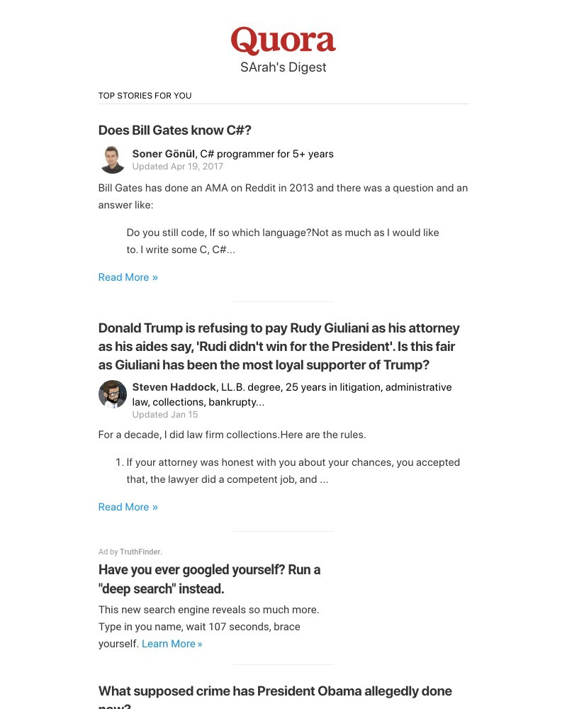 Quora - Does Bill Gates know C?