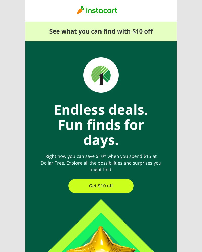 Instacart - Dollar Tree is on Instacart! Get $10 off