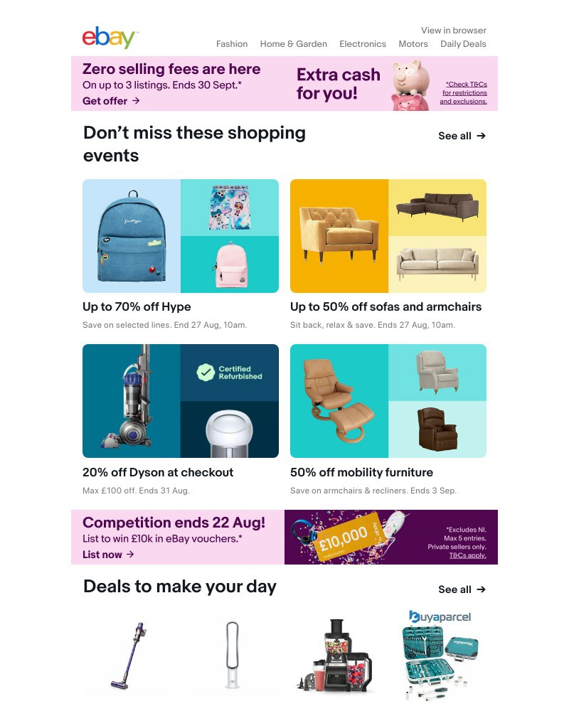 eBay - Don't forget your offer! Sell three items for free 💰