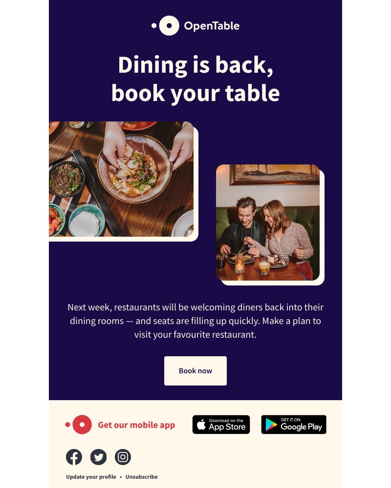 OpenTable - Don’t let someone else beat you to your seat