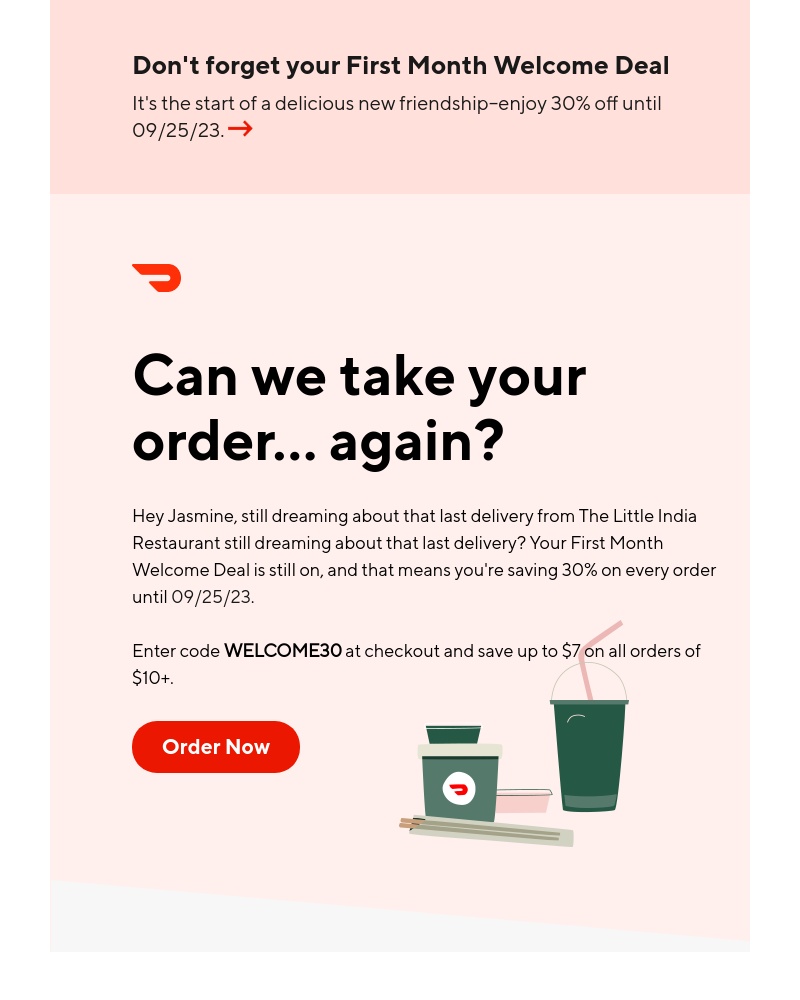  - Don’t miss out on 30% off, Jasmine!