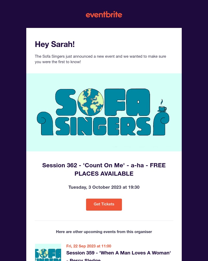 Eventbrite - Don't miss this new event by The Sofa Singers on 3 Oct!