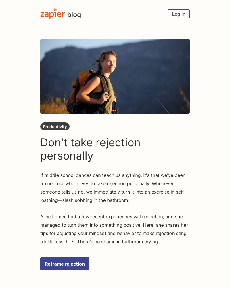 Zapier - Don't take rejection personally