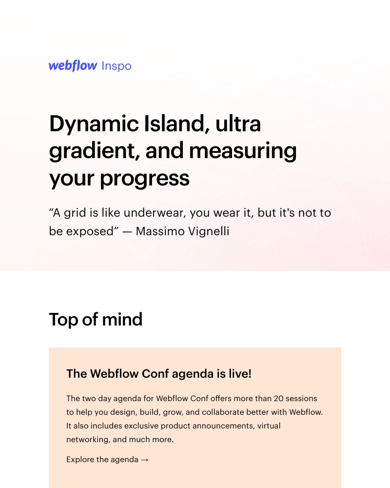 Webflow - Dynamic Island, ultra gradient, and measuring your progress 📏