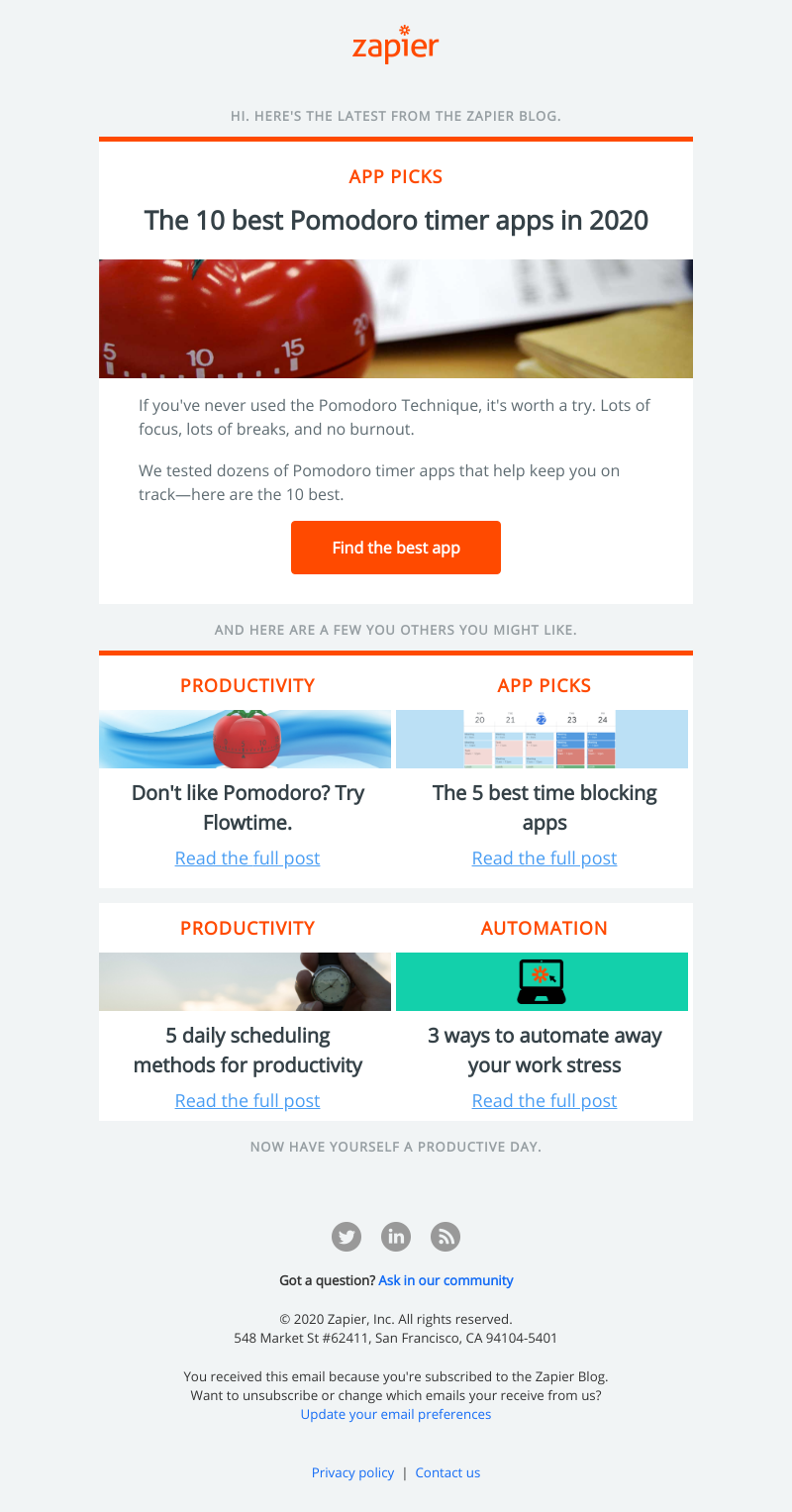 Zapier - The 10 best Pomodoro timer apps in 2020