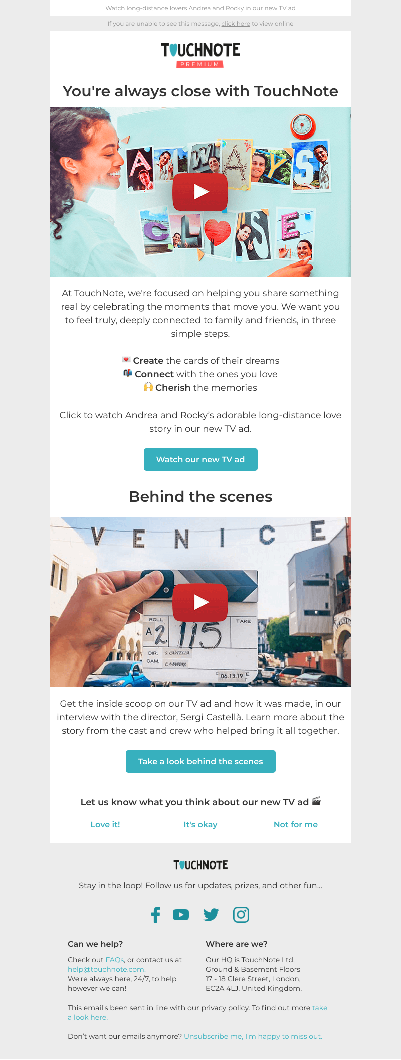 TouchNote - You don't have to be close to feel close 💌