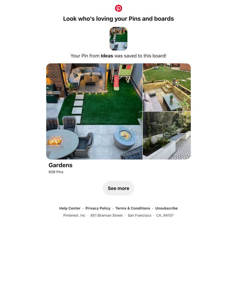 Pinterest - Your Pin from Ideas was saved to a similar board