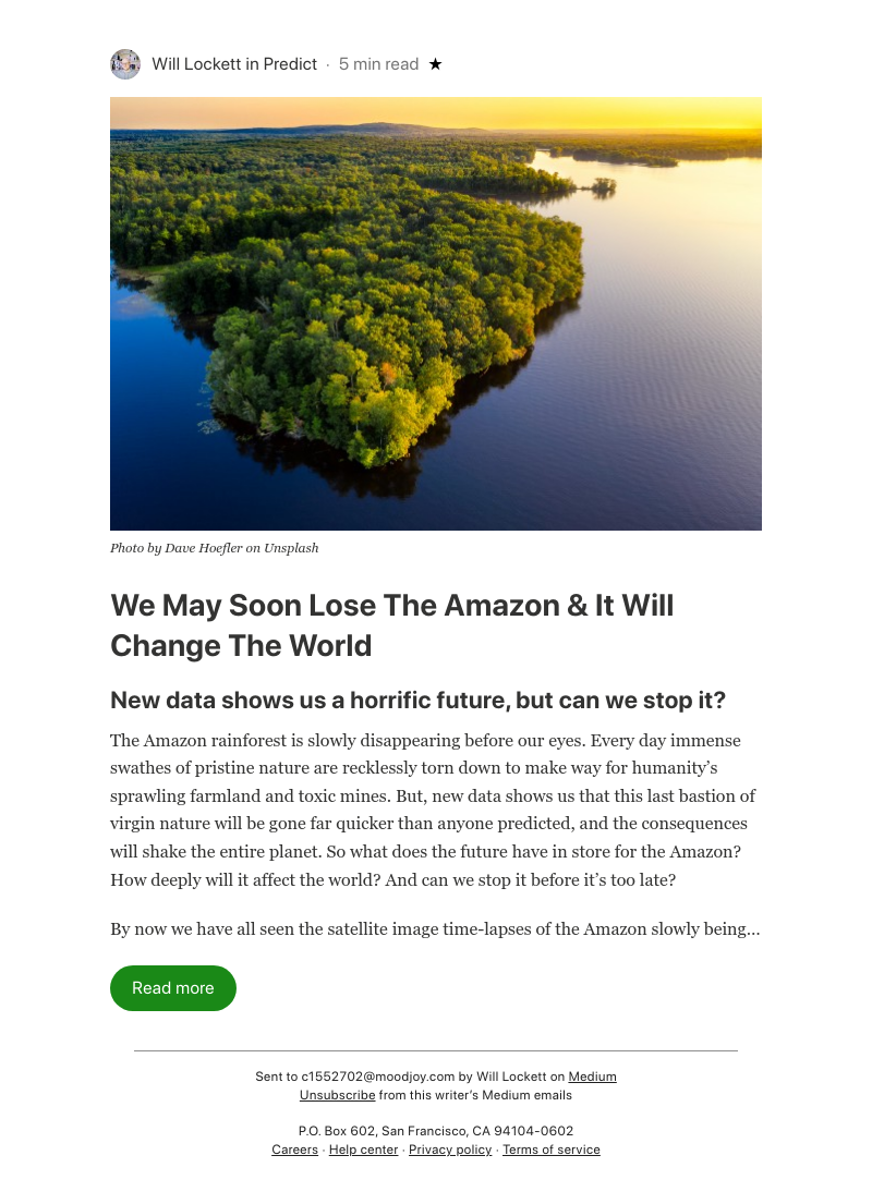 Medium - We May Soon Lose The Amazon & It Will Change The World