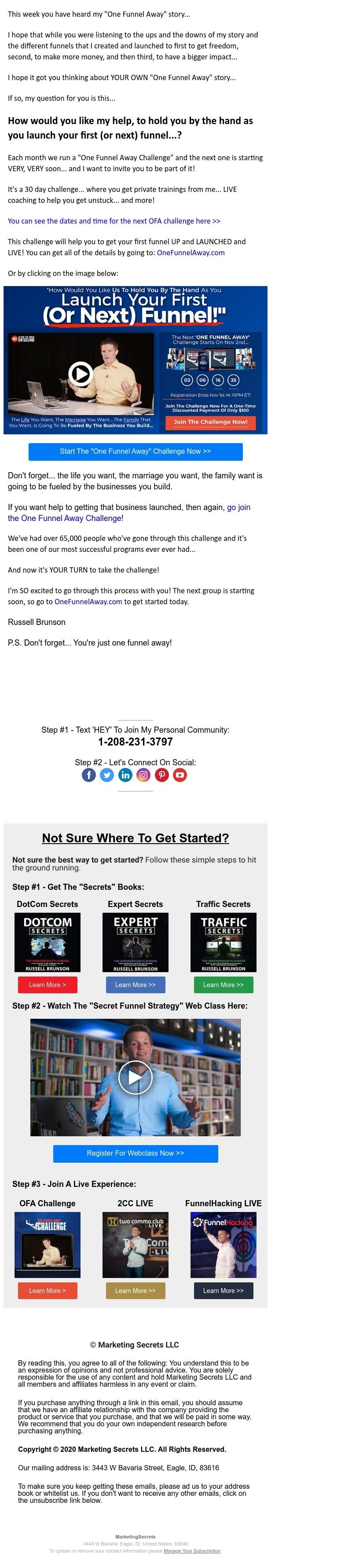 ClickFunnels - the "One Funnel Away" challenge!