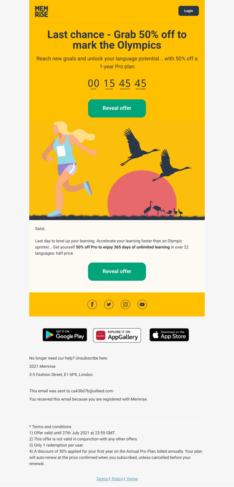 Memrise - Last day: Celebrate the Olympics with 50% off Pro!