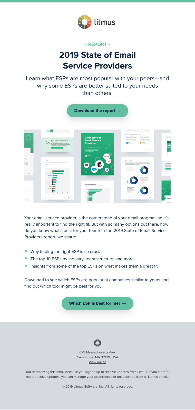 Litmus - Report: 2019 State of Email Service Providers