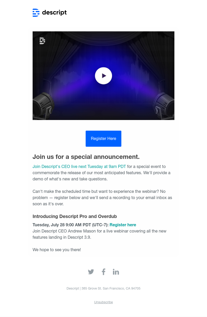 Descript - Join us live as we release one of our most anticipated features