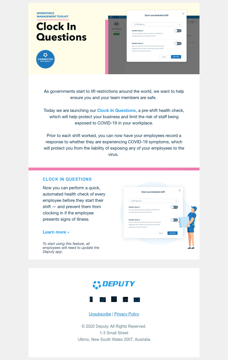 Deputy - New Product Alert: Pre-Work Health Check
