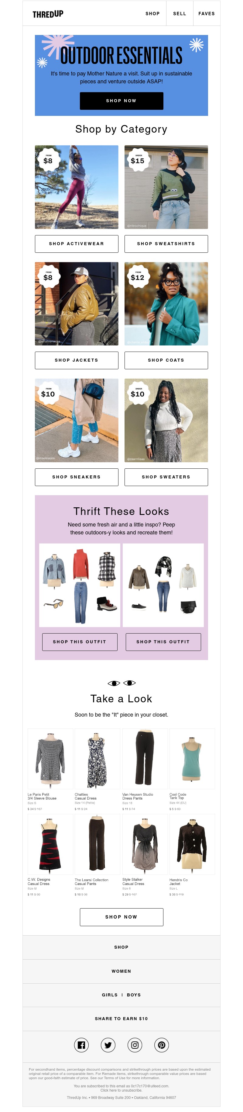 thredUP - 🏔️Feeling outdoors-y? Score pieces up to 90% off