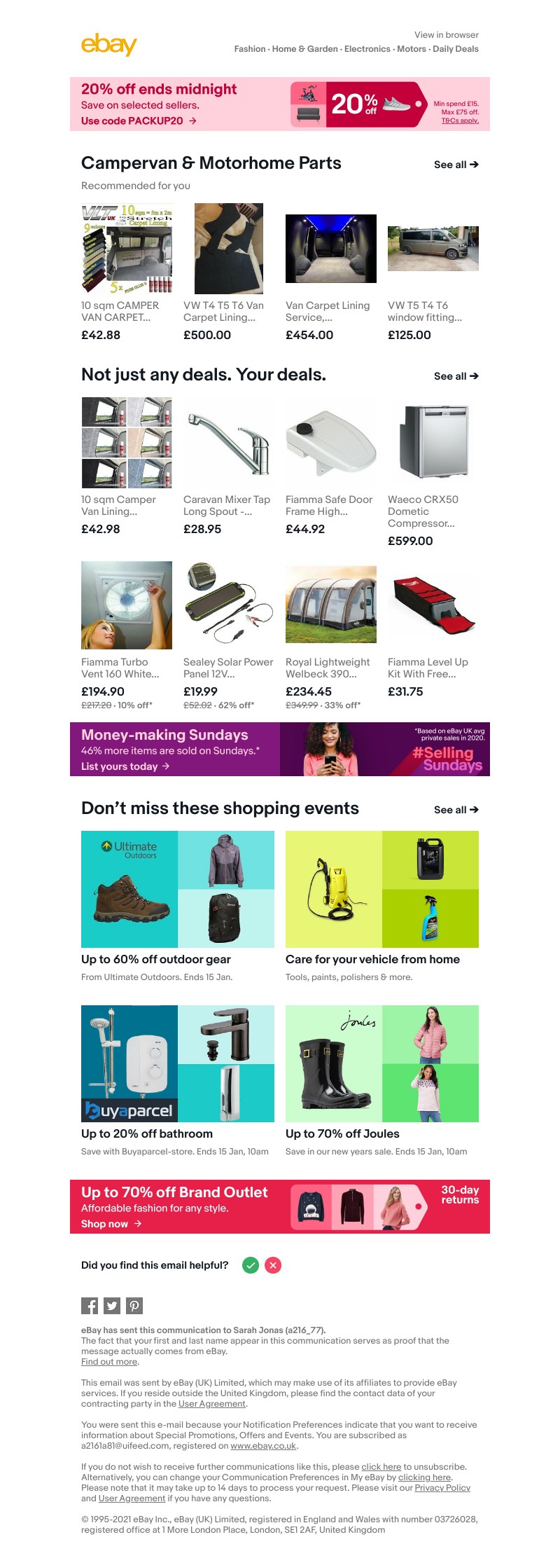  - Last chance to save 20% off selected sellers.