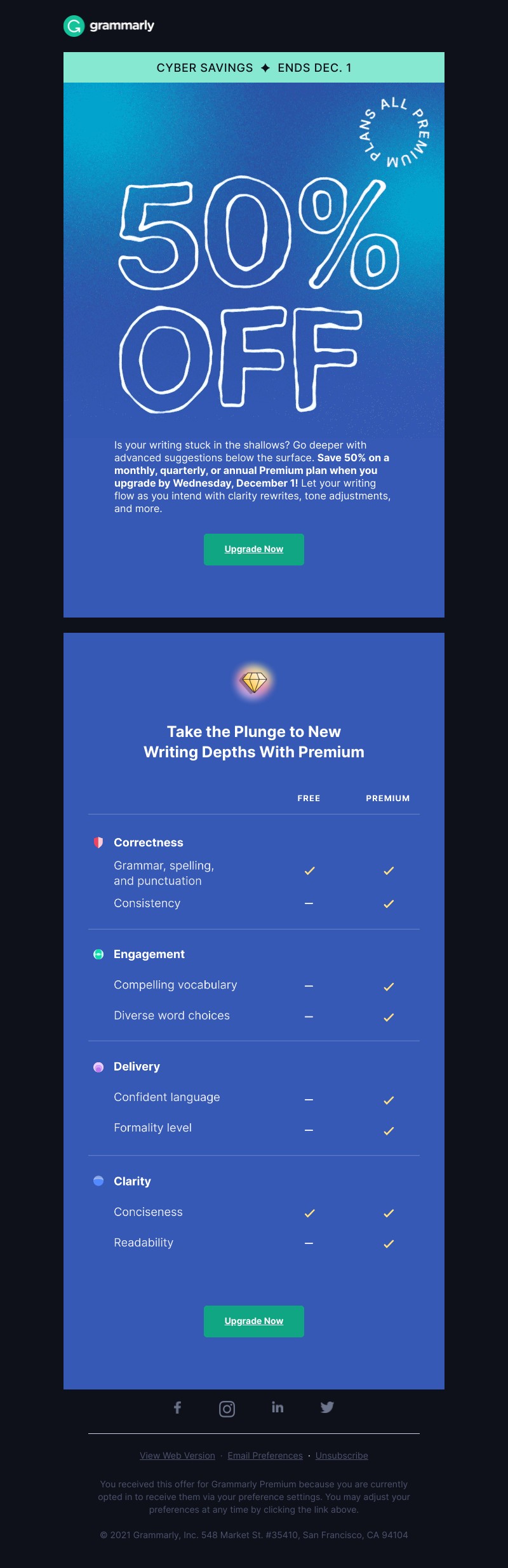 Grammarly - LIMITED TIME ONLY: 50% off all Premium plans