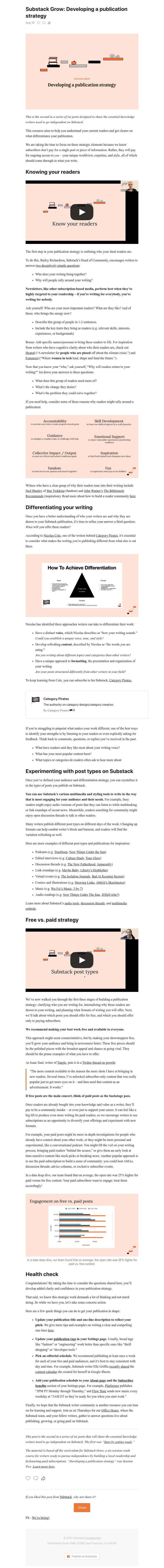 Substack - Substack Grow: Developing a publication strategy