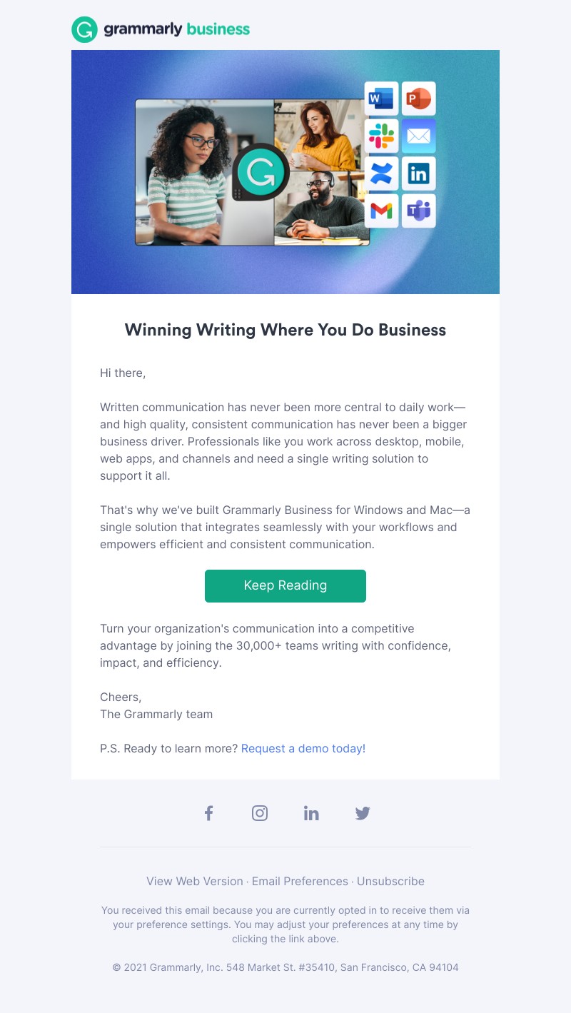 Grammarly - Working on new sites and apps? Us too.