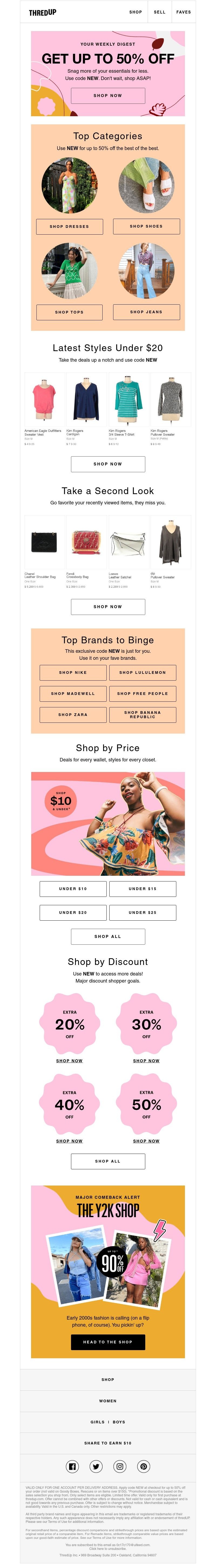 thredUP - We bet you'll LOVE these deals.
