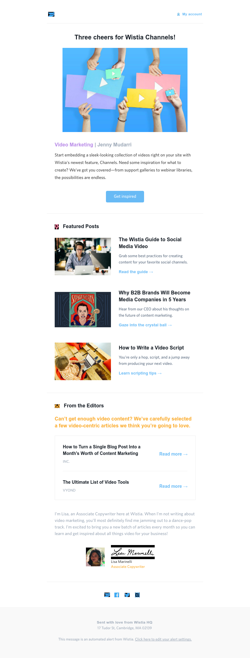 Wistia - The February Wistia Content Roundup: Video marketing tips you'll love ❤️