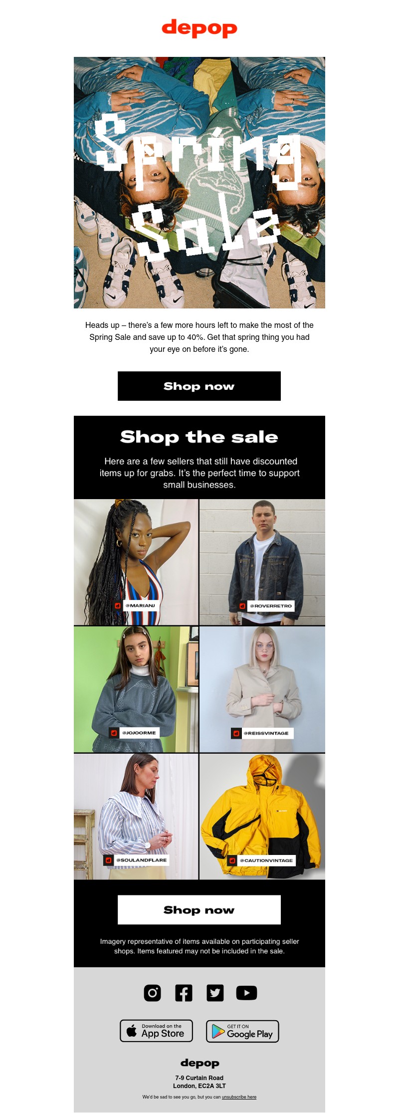 Depop - Save up to 40%. Ends tonight.