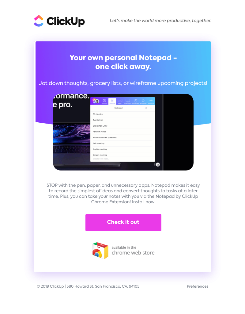 ClickUp - Tried the ClickUp Notepad?