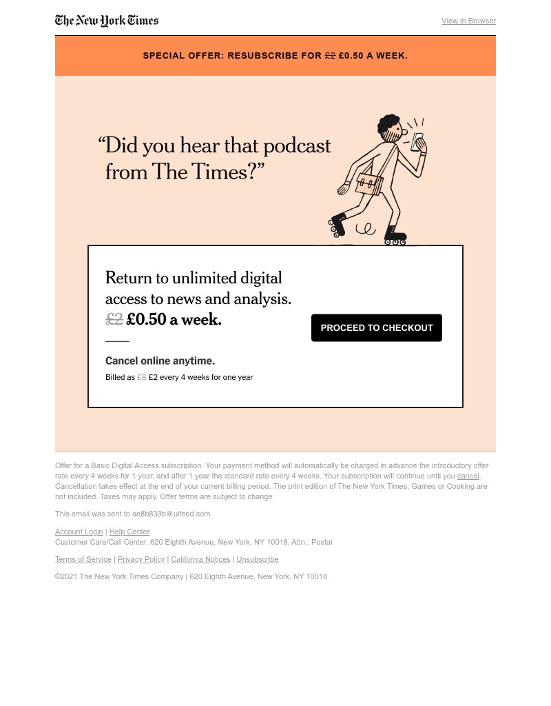 The New York Times - £0.50 a week: Save with this special offer.