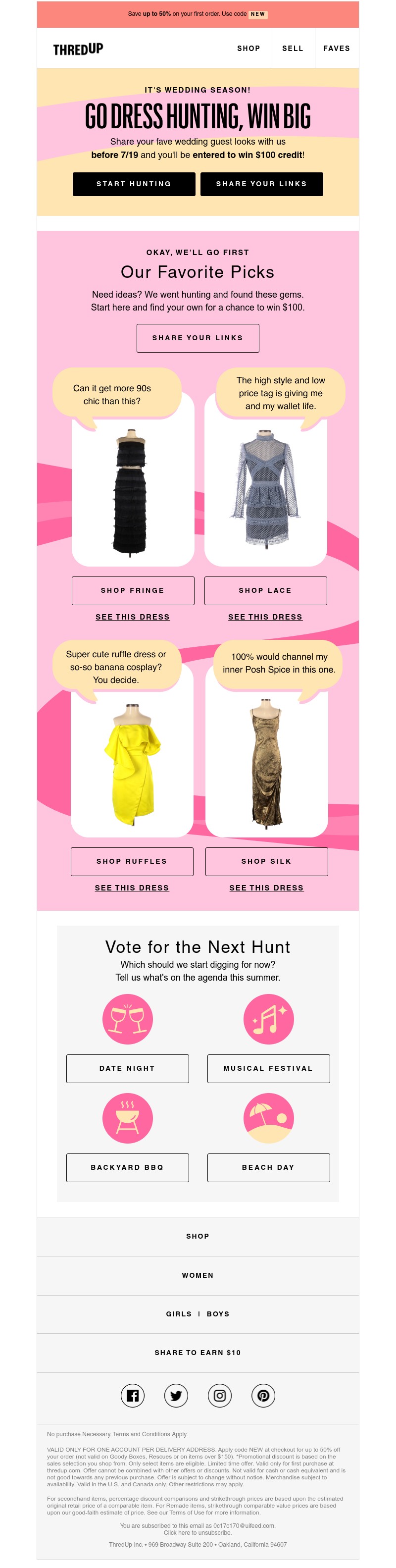 thredUP - Hunt for dresses, win $100 to shop