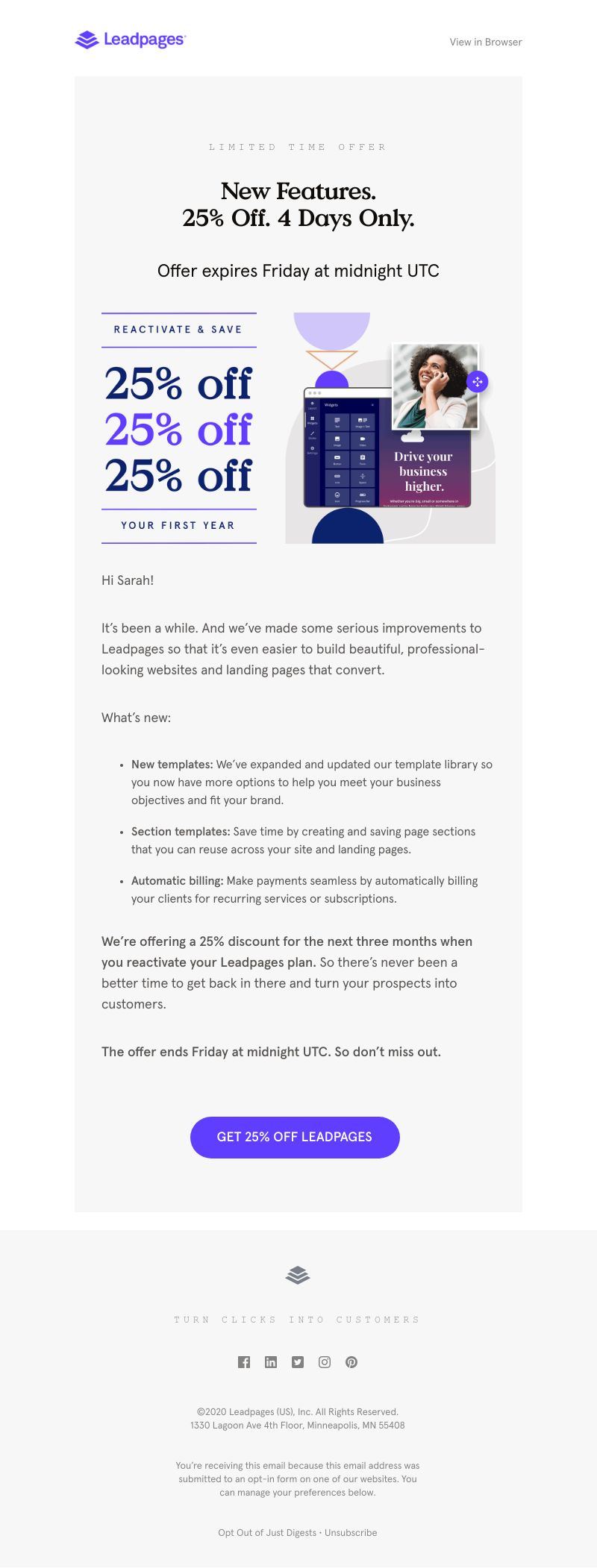 Leadpages - Brand new features and templates—at a huge discount. 