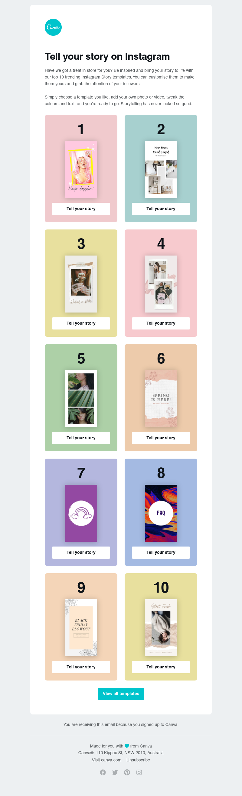 Canva -      Discover UK’s Top 10 Instagram Story templates