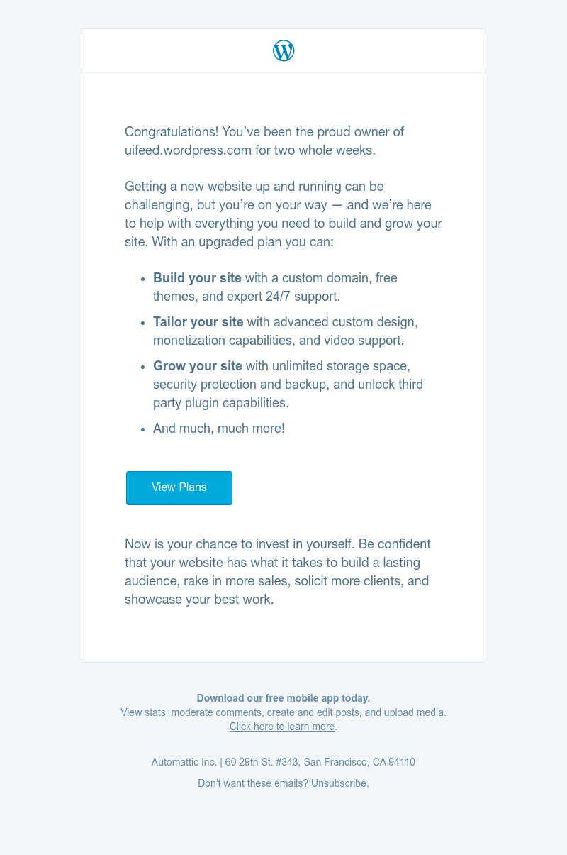 WordPress - Happy two-week anniversary! Here’s what to do next on your website.