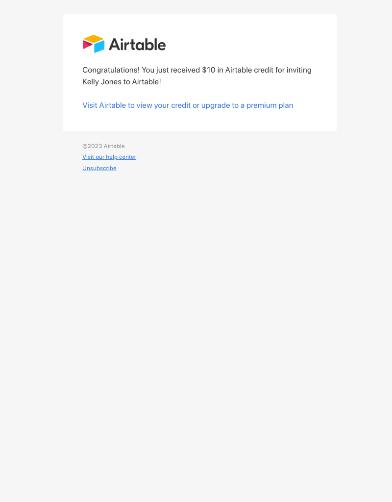  - You just received $10 in Airtable credit - Airtable