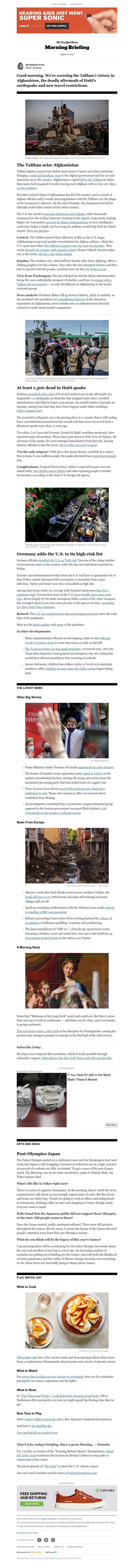 The New York Times - Your Monday Briefing