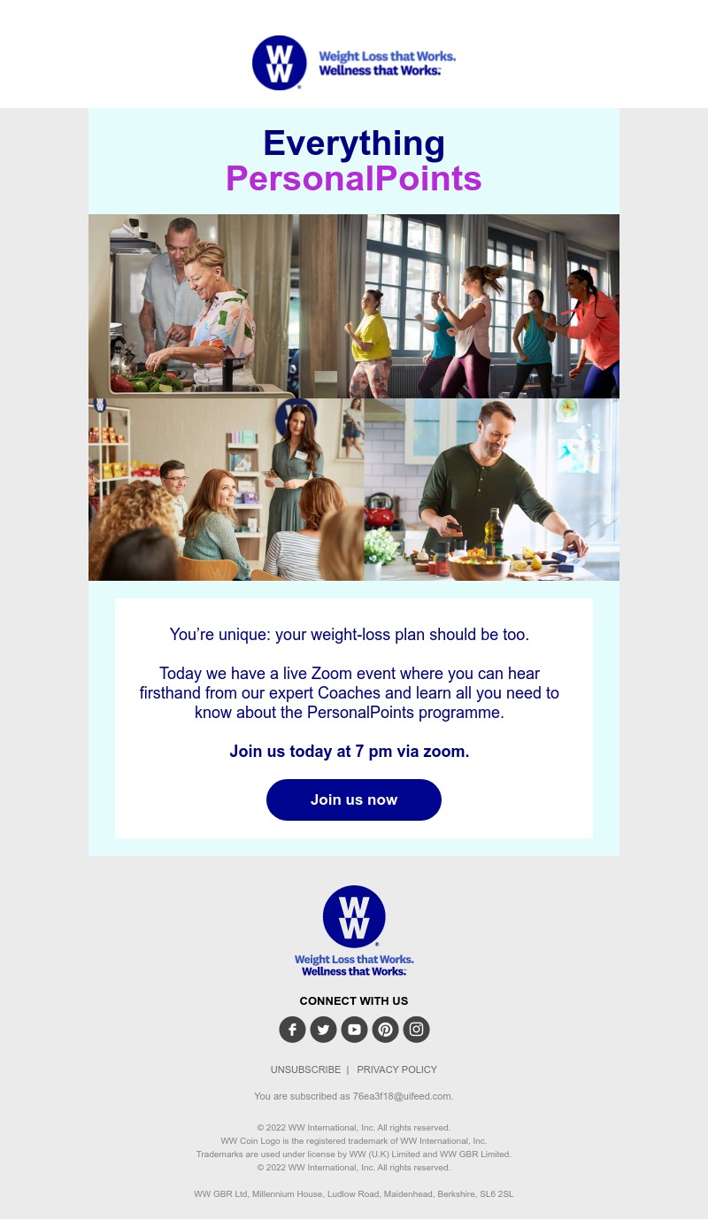 WW (Weight Watchers) - Discover everything PersonalPoints today at 7pm!