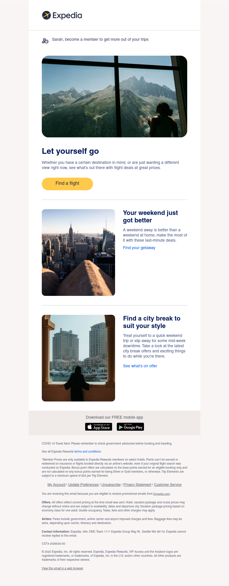 Expedia - Let yourself go with these great flight deals