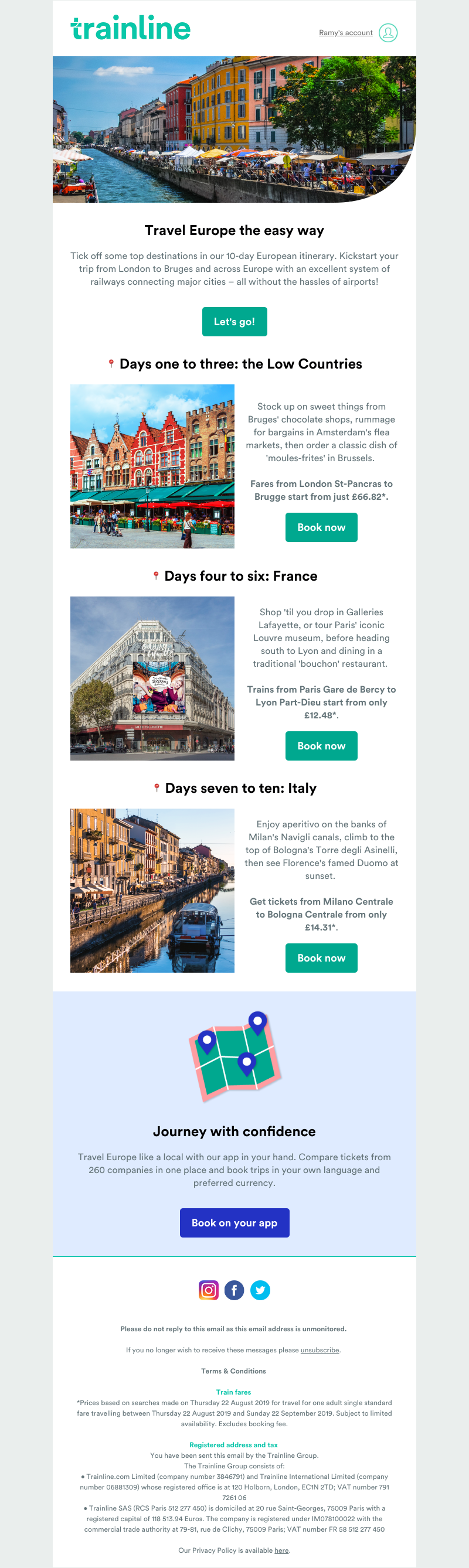 Trainline - 10-day itinerary: cheap and hassle-free travel