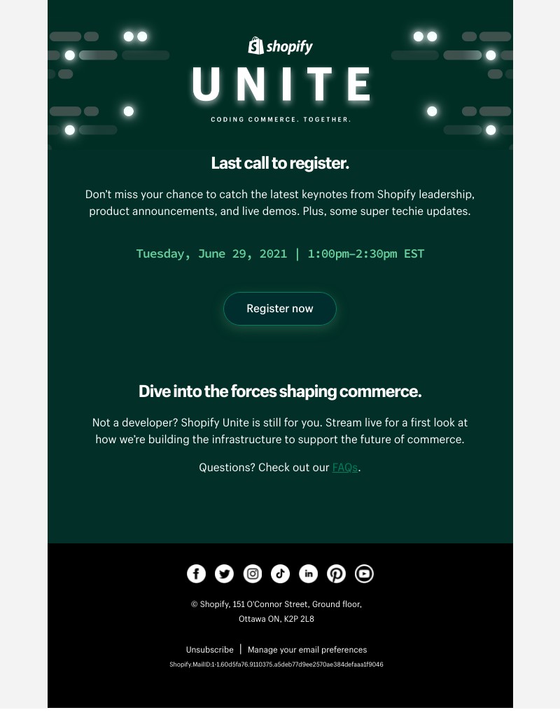 Shopify - Shopify UNITE 2021 — 4 days left to register!