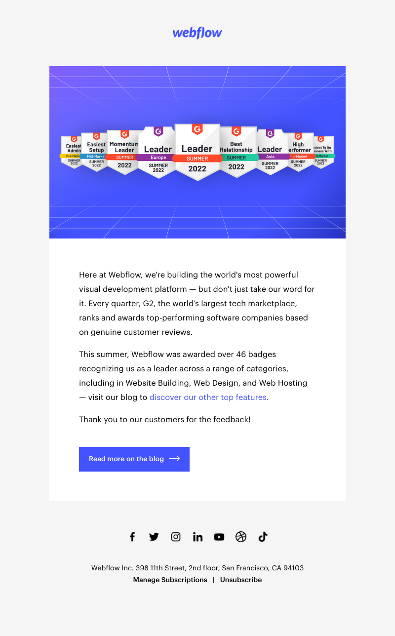 Webflow - Leaders recognize leaders